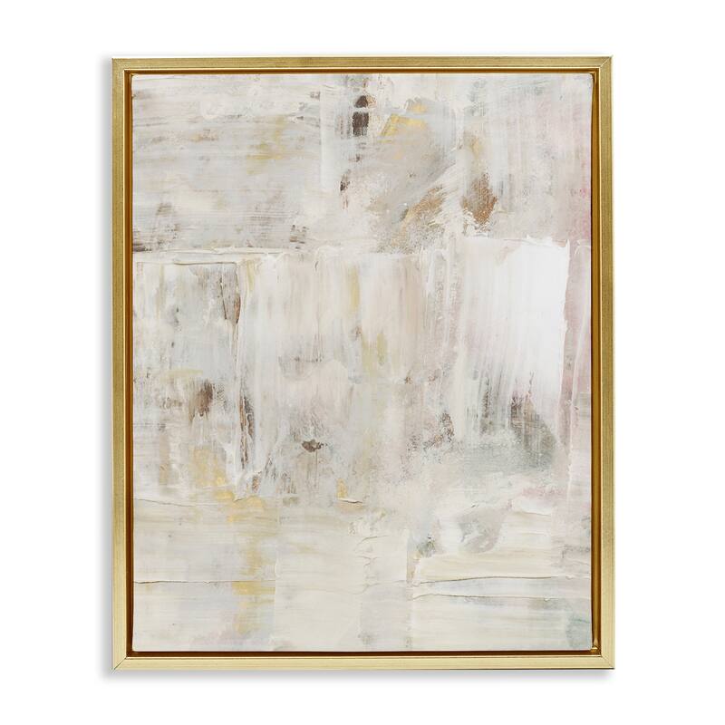 Stupell Natural Abstract Pattern Framed Floater Canvas Wall Art Design By Victoria Barnes - 25 x 31 - Gold