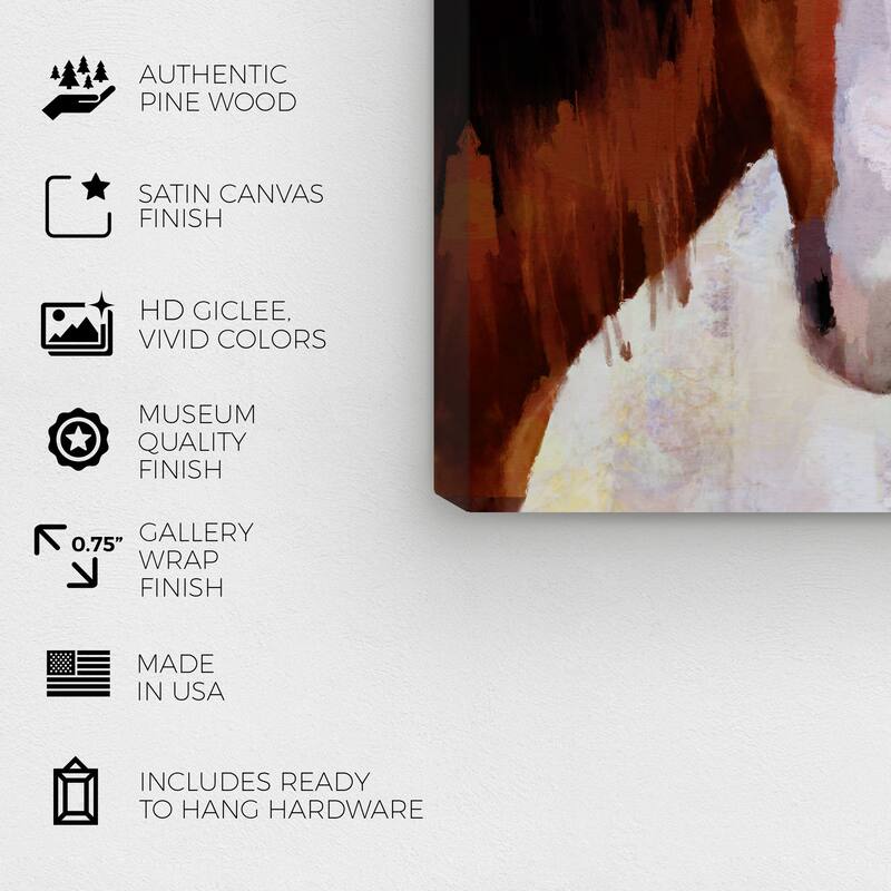 Wynwood Studio Canvas Animals Floral Horse White and Farmhouse Wall Art Canvas Print