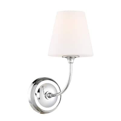 Libby Langdon Sylvan 1 Light Chrome Wall Mount - 6'' W x 13.25'' H x 9.75'' D
