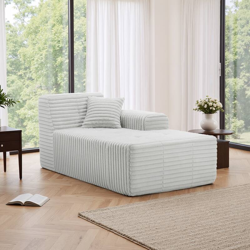 Plush Oversized L-Shape Chaise Lounge