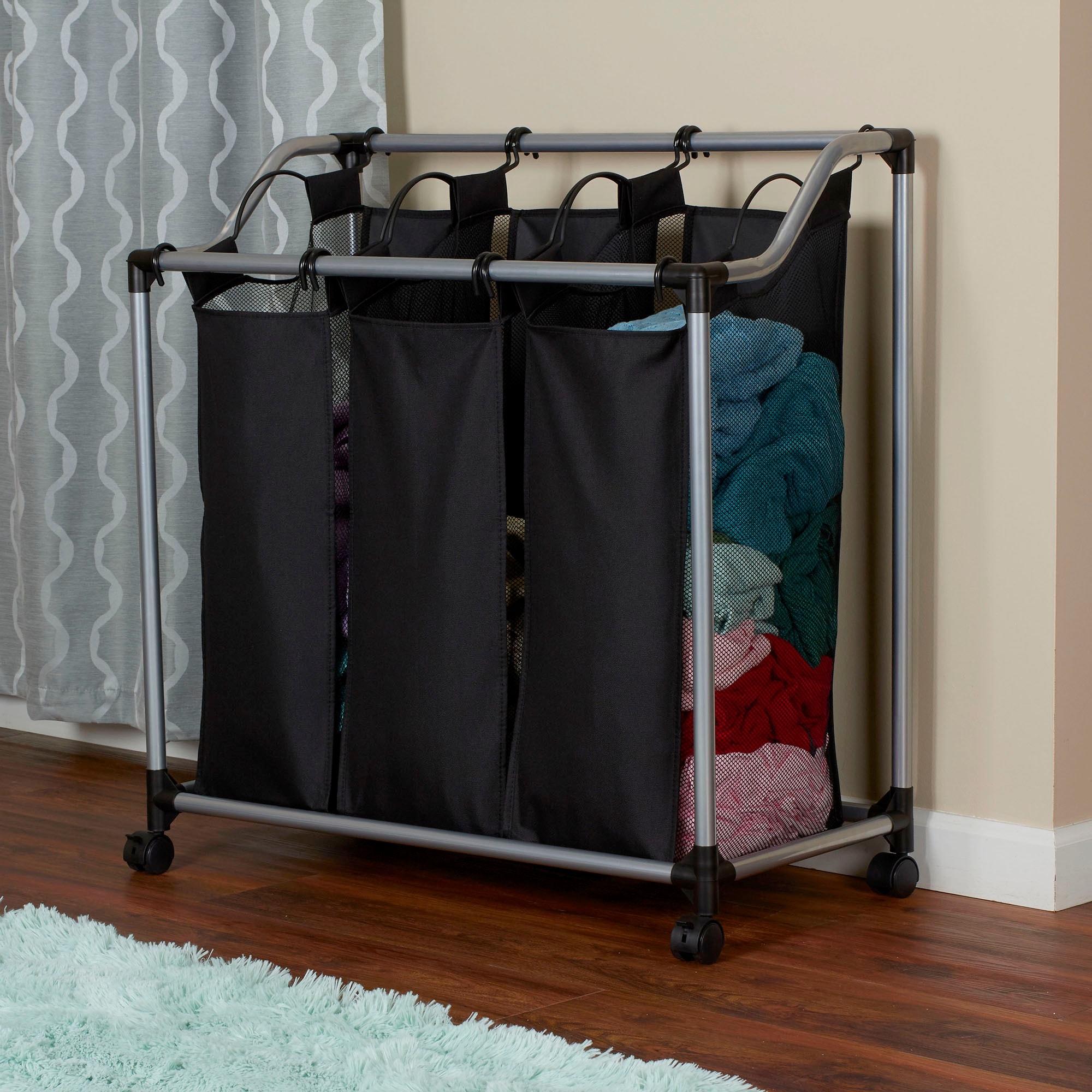3-bag Laundry Clothes Hamper Sorter