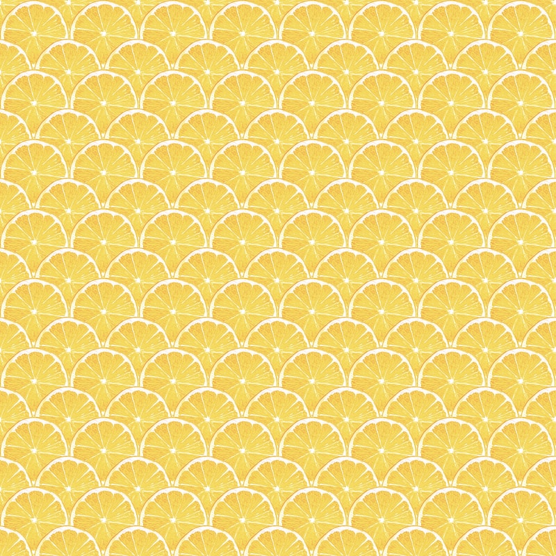 Galerie Wallcoverings Just Kitchens Lemon Scallop Design Vinyl on Non-woven Matte Wallpaper Roll - 33 feet x 21 inches - Yellow