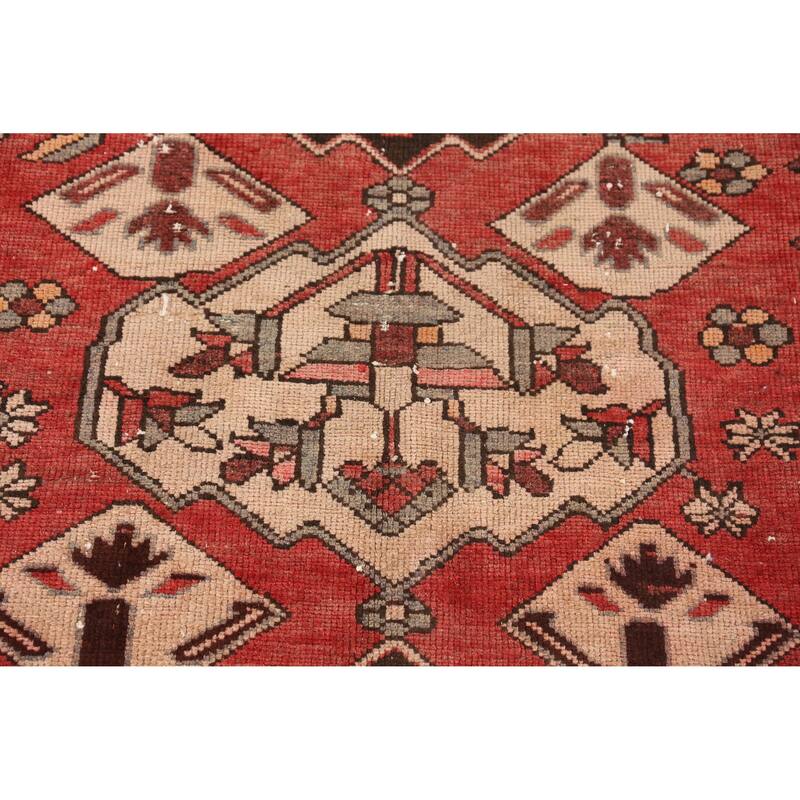 Hand Knotted Oriental 100% Wool Carpet Traditional Medallion Oranges & Rust Bakhtiari Area Rug - 6' 1'' X 4' 11''
