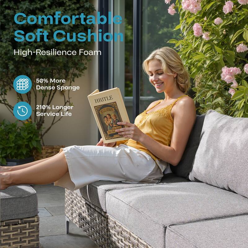 OVIOS 8-Piece Outdoor Chaise Lounge Sofa Set​