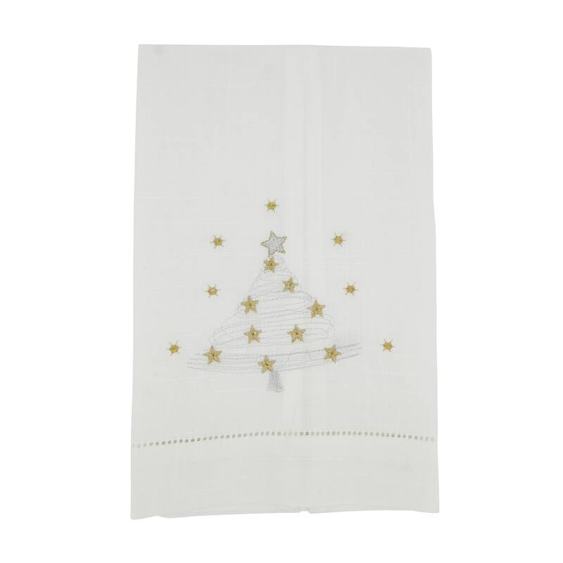 Winter Wonderland Embroidered Christmas Tree Guest Towel (Set of 4) - Set of 4
