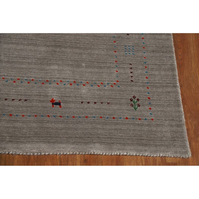 Gabbeh Indian Area Rug Hand-Knotted Tribal Wool Carpet - 5'5" x 8'0"