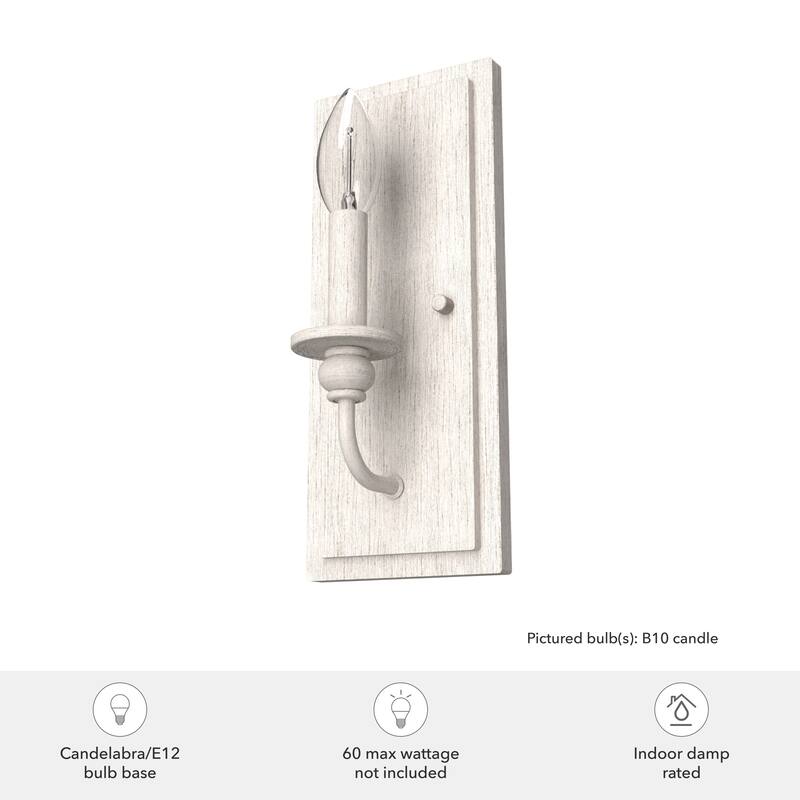 Hunter Southcrest 1 Light Wall Sconce, Candle, Farmhouse, Transitional