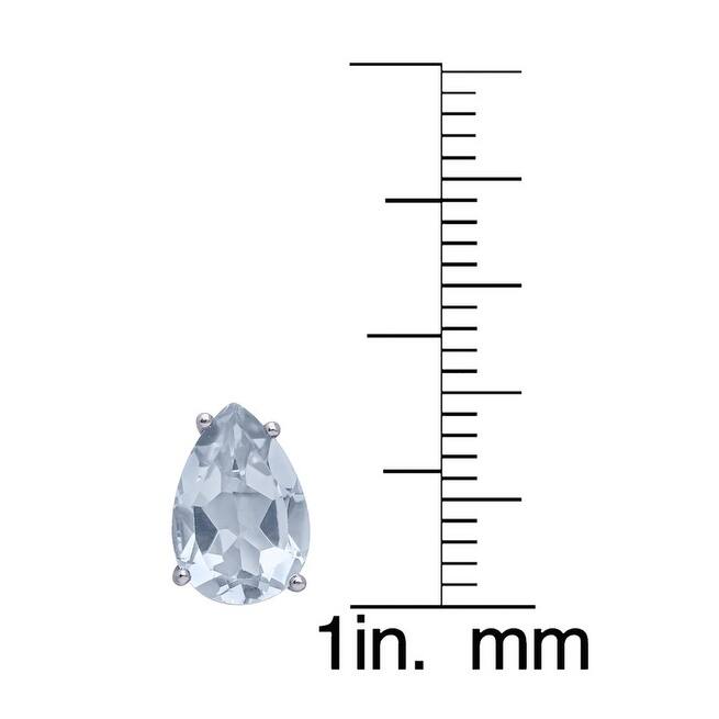 Victoria Townsend .925 Sterling Silver 9x6 Pear Blue Topaz Stud Earring