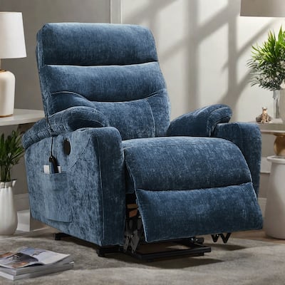 Electric Lift Chair with Massage and Heat, 8-Point Vibrating, 350 lbs Support, Reclines to 165°