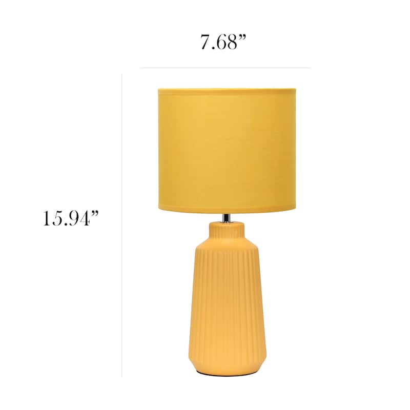 Textured Ceramic Table Lamp with Fabric Drum Shade Modern Faceted Base Compact Accent Lighting Multiple Colors