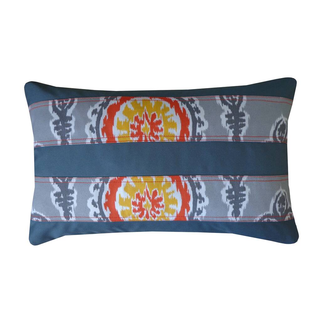 Jiti Outdoor Patchwork Abstract Patterned and Solid Color Waterproof Rectangle Lumbar Pillows Cushions for Pool Patio Chair