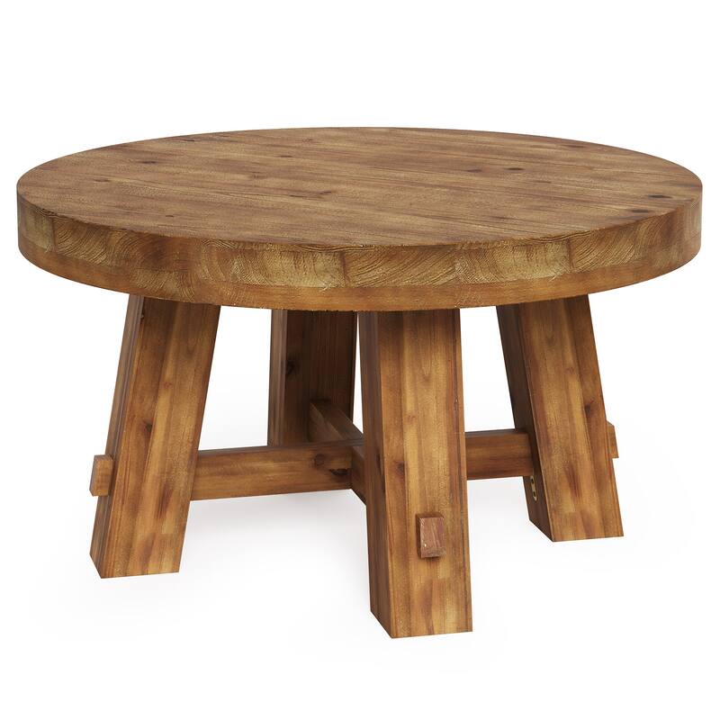 31.5-Inch Solid Wood Center Table, Round Coffee Table