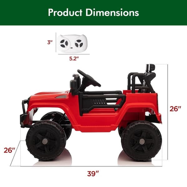 dimension image slide 0 of 4, 12V Ride on Truck Cars with Remote Control