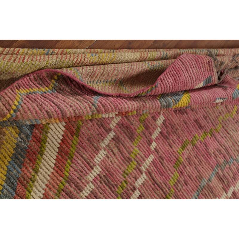 Moroccan Abstract Rug Hand-Knotted Abstract Wool Carpet - 6'10"x 10'4"