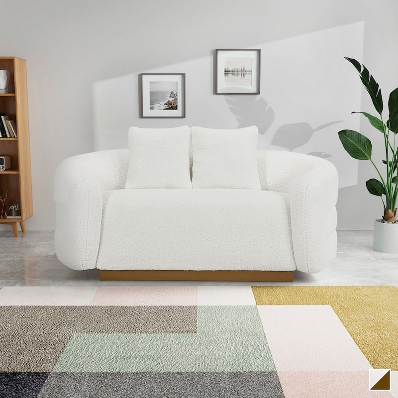 Selsey Sherpa Fabric Living Room Loveseat - N/A