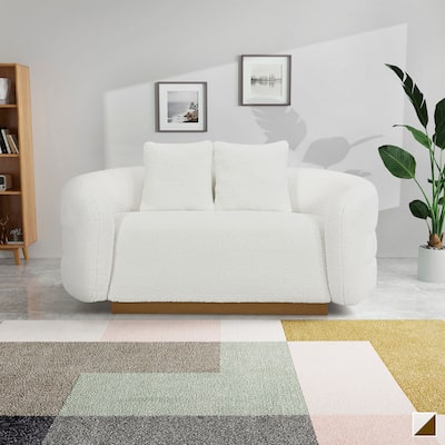 Selsey Sherpa Fabric Living Room Loveseat - N/A