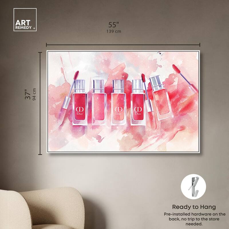 Lip Gloss Splash Canvas by Art Remedy