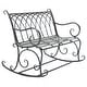 preview thumbnail 27 of 41, SAFAVIEH Ressi Victorian Scroll Iron Outdoor Rocking Bench. - 43 in. W x 33 in. D x 37 in. H