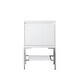 preview thumbnail 9 of 24, James Martin Vanities Mantova 23.6" Single Vanity Cabinet, Glossy White Brushed Nickel Base, No Top