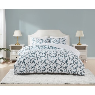 Truly Soft Printed Bow 3 Piece Comforter Set
