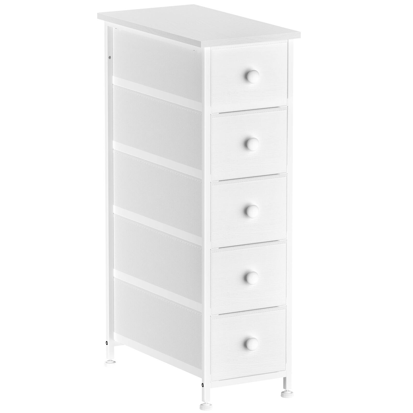 Narrow Dresser Storage Tower with 5 Removable Fabric Drawers, Bedroom