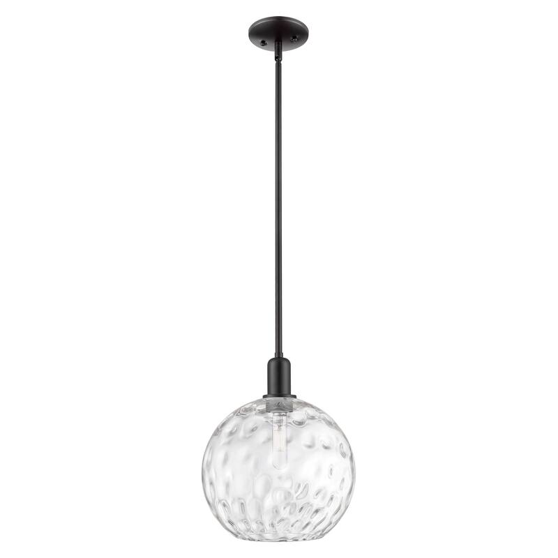 Innovations Lighting Endless Possibilities Arcadia - Athens Water Glass - 1 Light 12" Stem Hung Mini Pendant - Clear Water Glass/Matte Black