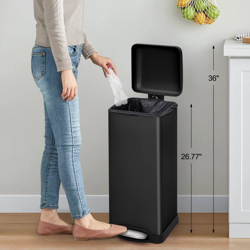 8 Gallon Step Trash Can, with Removable Inner Bucket