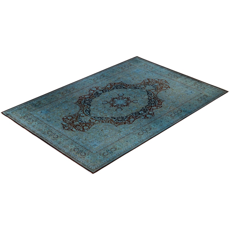 Overton Hand Knotted Wool Vintage Inspired Modern Contemporary Overdyed Beige Area Rug - 10' 1" x 14' 5"