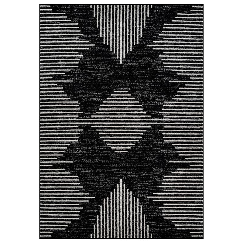 Modern Abstract Area Rug for Living Room, Bedroom, or Entryway - Low Pile Indoor Rug