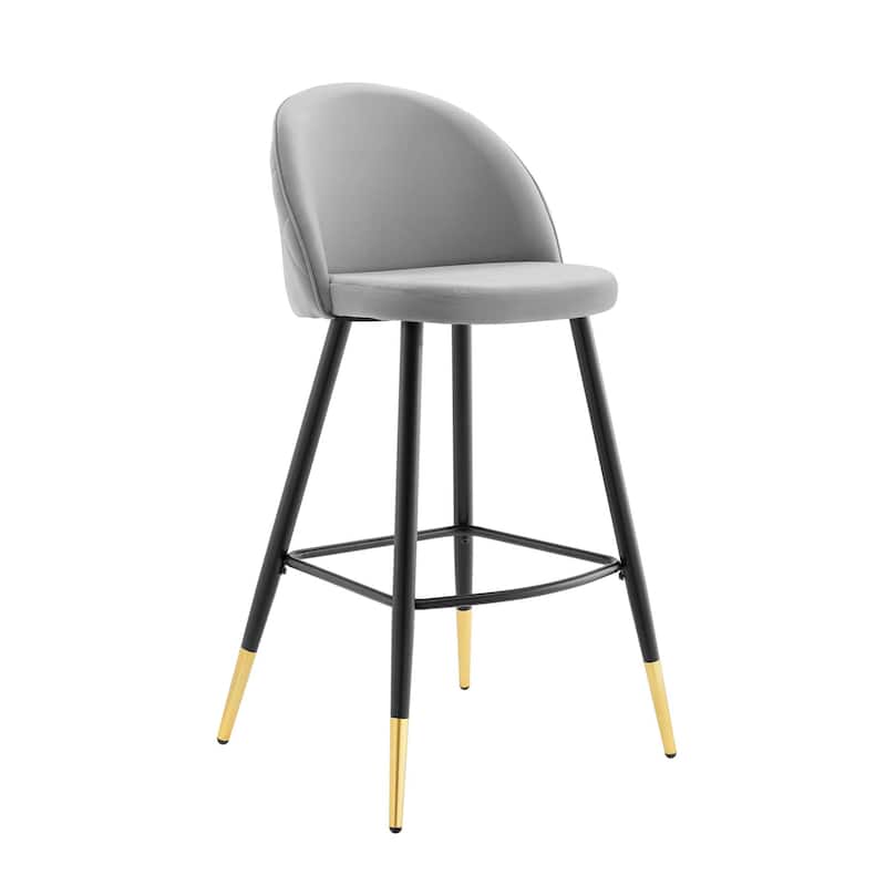 Modway Cordial Performance Velvet Dining Bar Stools in Mint, Set of 2