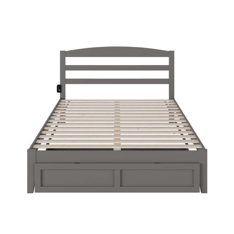 AFI Warren Platform Bed with Foot Drawer and Charging Station
