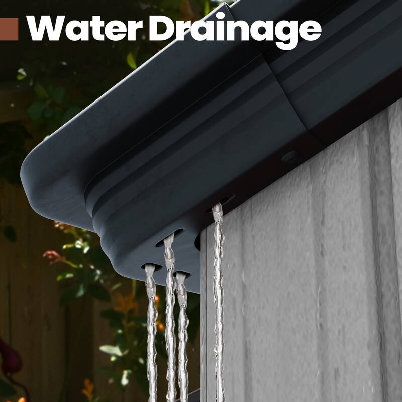 Pellebant 8X8/8X10/8X12 FT Resin Outdoor Storage Shed with Floor for Patio Furniture and Tools