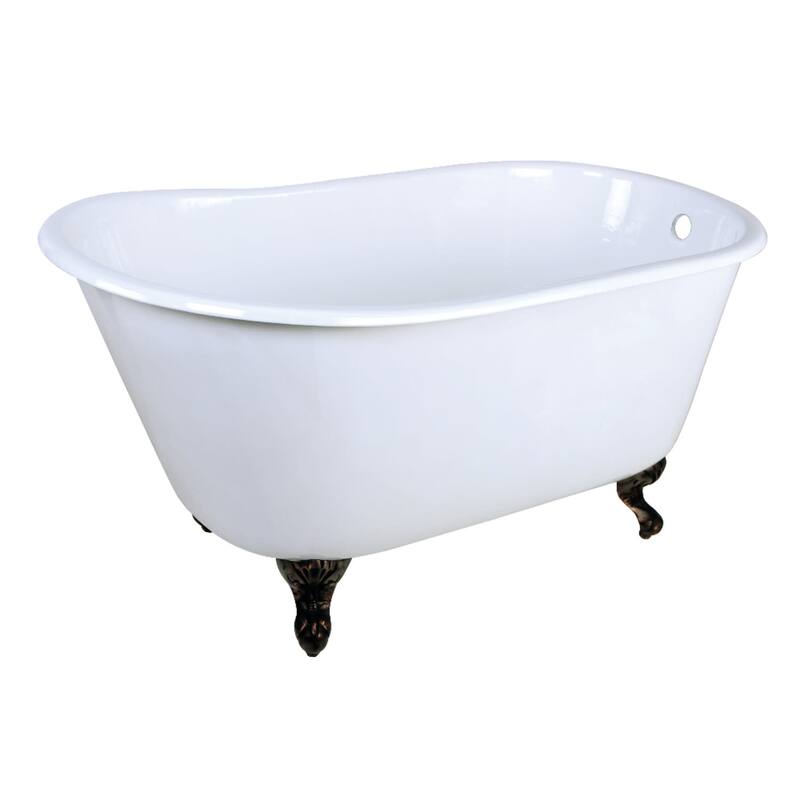Kingston Brass VCTND4828NT Aqua Eden 48" Clawfoot Cast Iron Soaking - White / Oil Rubbed Bronze