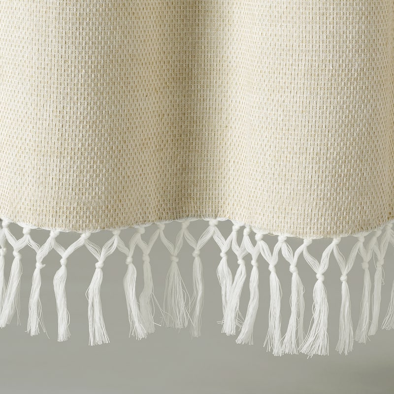 The Gray Barn Done Roamin Stripe Yarn Dyed Cotton Knotted Tassel Shower Curtain