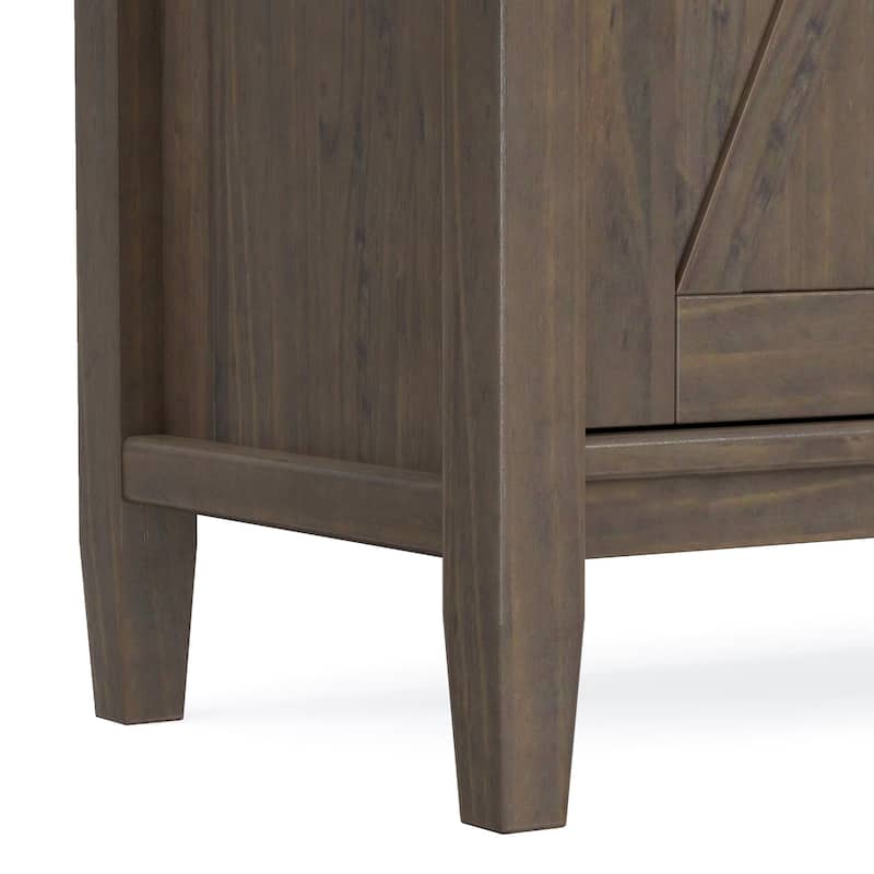 Simpli Home Ela Solid Wood 32 inch Storage Cabinet in Smoky Brown (Set of 2) - 32"W x 14"D x 31"H