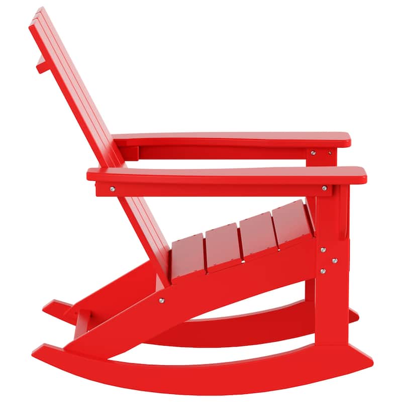 Shoreside Modern Eco-Friendly All Weather Poly Adirondack Rocking Chair