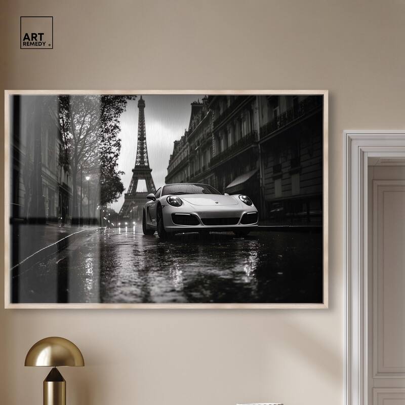 Driving in the Rain Paris Shadowbox by Art Remedy