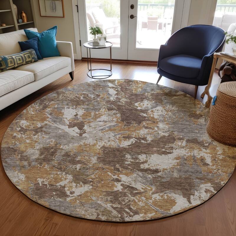 Machine Washable Indoor/ Outdoor Chantille Abstract Contemporary Rug