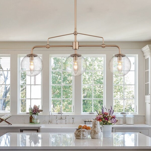 Seeded glass globe pendant light discount