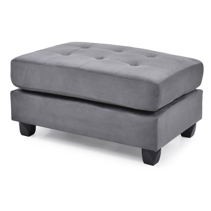 Upholstered Tufted Ottoman - 38" - Gray
