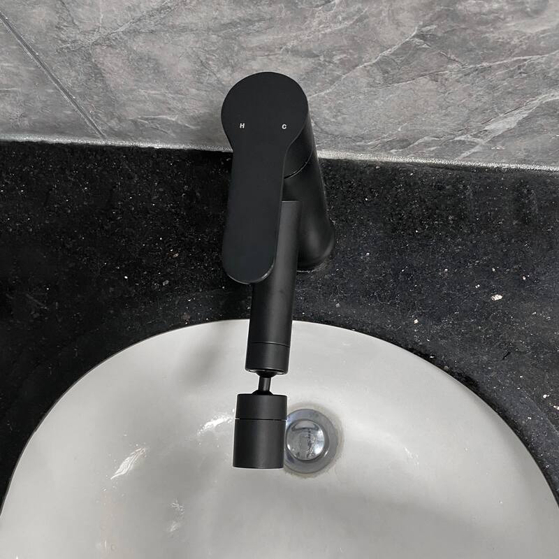 Modern Single Handle Bathroom Sink Faucet with Aerator, Silent and Splash Proof, Adjustable Water Temperature and Flow