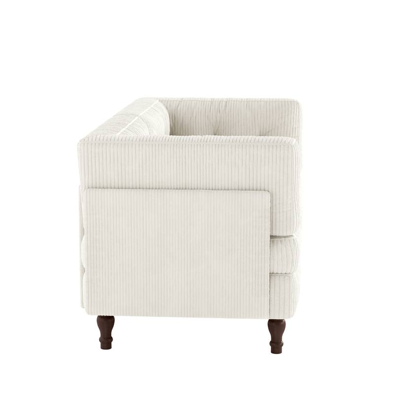 Modular Corduroy Corner Sectional Sofa Couch Set with Tufted Cushion