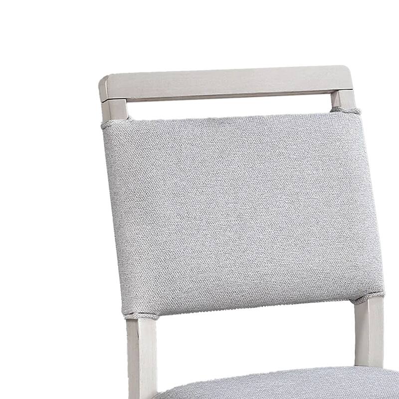 Bovo Counter Height Dining Chair Set of 2, Dove Gray, White Wood