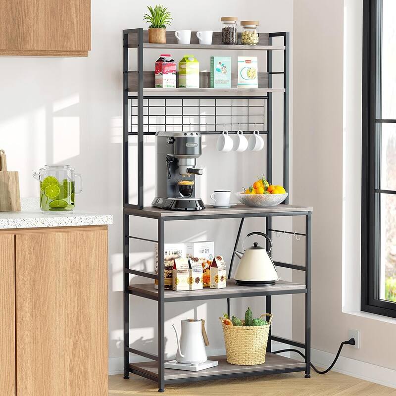 Futzca Kitchen Bakers Rack, Microwave Stand, Coffee Bar