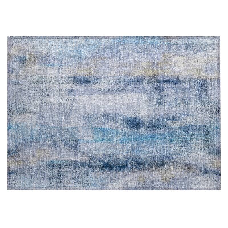 Machine Washable Indoor/ Outdoor Modern Imprints Chantille Rug