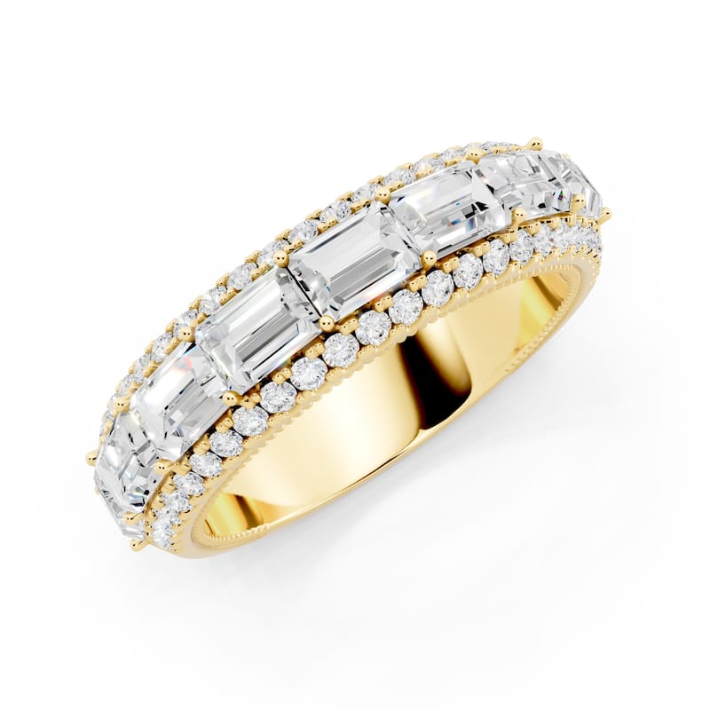 Auriya 14k Gold 2 1/10ctw Lab Grown Diamond East-West Anniversary Ring (E-F VS)