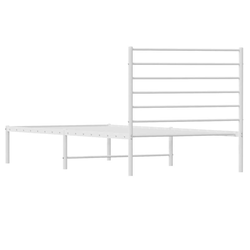 vidaXL Metal Bed Frame with Headboard, No Mattress