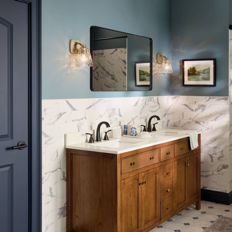 Kichler 55214WTR Marant 10" Tall Bathroom Sconce with Clear Water