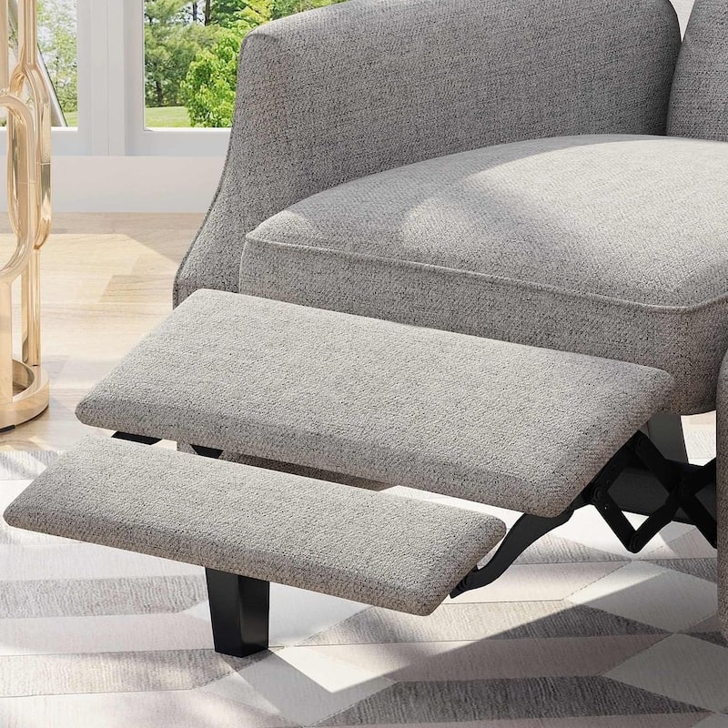 Modern Fabric Recliner with Wingback Design and Tufted Upholstery by Christopher Knight Home