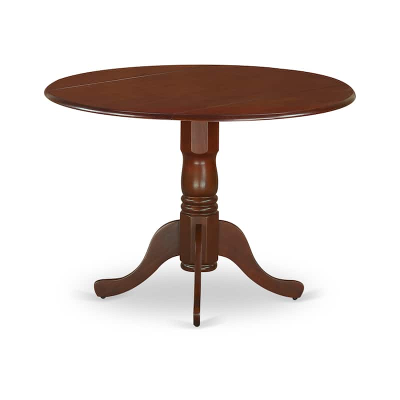 East West Furniture Dining Table Set Consists of a Round Kitchen Table and Padded Chairs, Mahogany (Pieces Options)